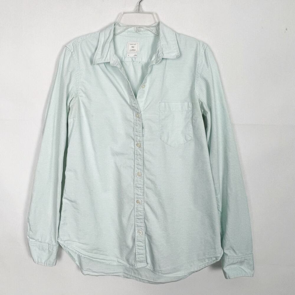 Gap The Fitted Boyfriend Striped Women's Shirt Size Small